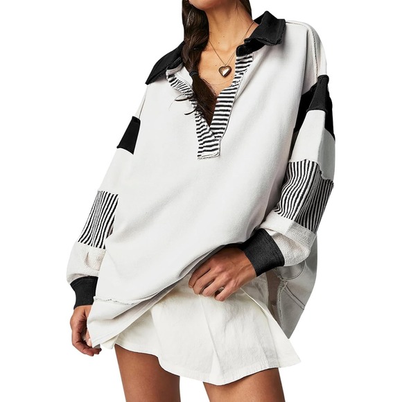 Oversized Polo Sweatshirt‎ Label Size Xs (Runs Big) Has A Small Blemish - Picture 1 of 10